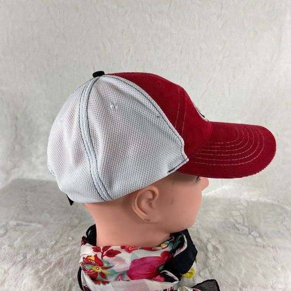 NASCAR Xfinity Series Corduroy Baseball Hat Comcast NBC Logo Maroon & White NEW - Picture 5 of 8